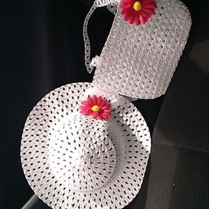Girls Straw Hat & Bag set